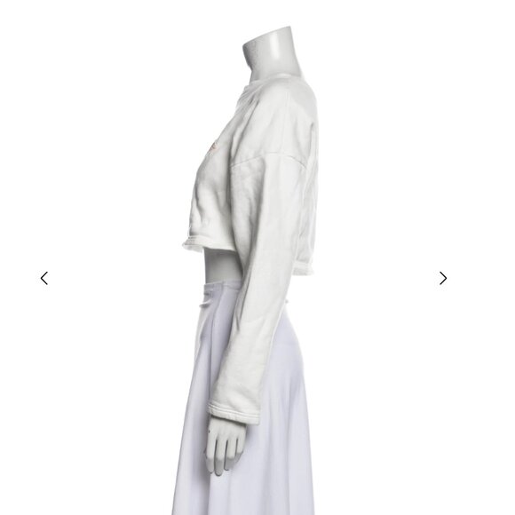 Fiorucci Graphic Print Crew Neck Crop Top Size: S in White - Picture 2 of 12